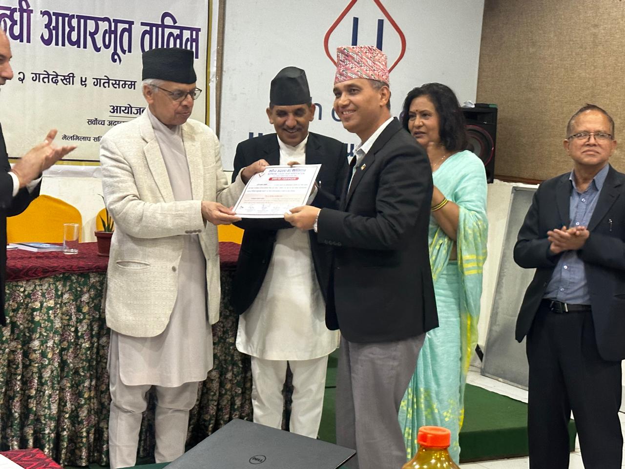 for giving mediation Training Certificate